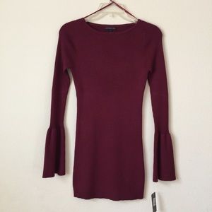 Material Girl - Burgundy Sweater Dress